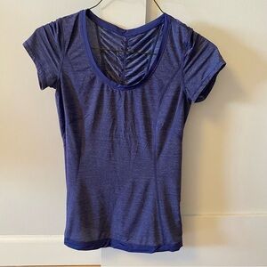 Lululemon Short Sleeve Running Shirt in Blue and Size 4